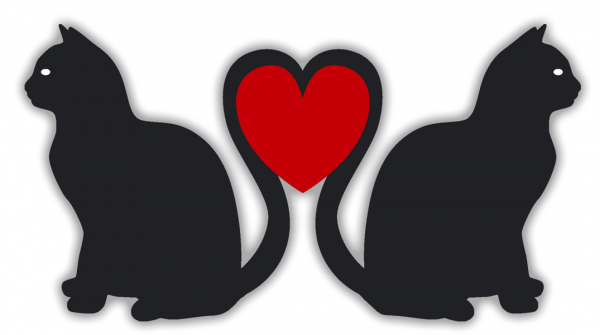 Aufkleber Katzen mit Herz